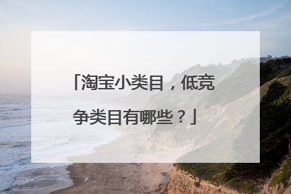 淘宝小类目,低竞争类目有哪些?