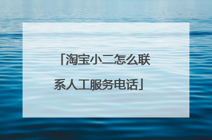 淘宝小二怎么联系人工服务电话