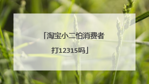 淘宝小二怕消费者打12315吗