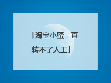 淘宝小蜜一直转不了人工