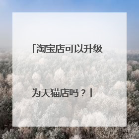 淘宝店可以升级为天猫店吗?