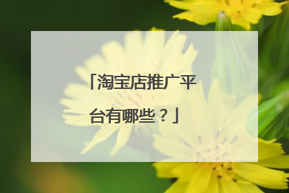 淘宝店推广平台有哪些?