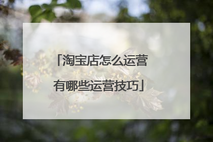 淘宝店怎么运营 有哪些运营技巧