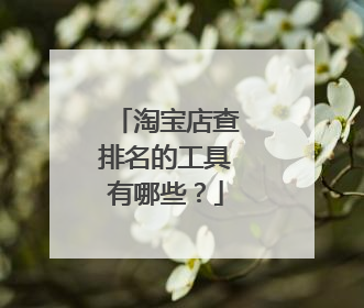 淘宝店查排名的工具有哪些?