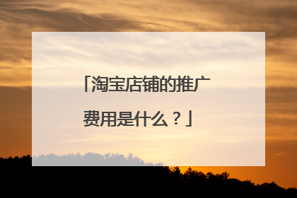 淘宝店铺的推广费用是什么?