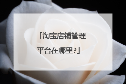 淘宝店铺管理平台在哪里?