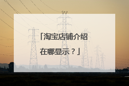 淘宝店铺介绍在哪显示?