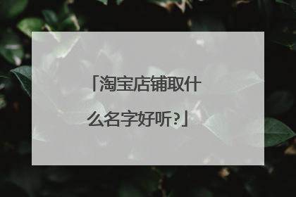 淘宝店铺取什么名字好听?