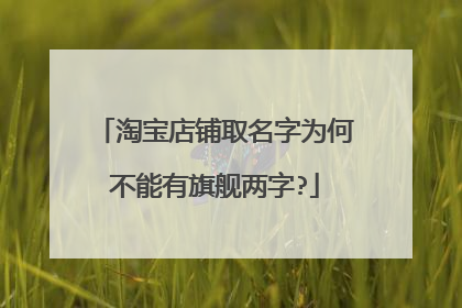 淘宝店铺取名字为何不能有旗舰两字?