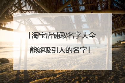 淘宝店铺取名字大全 能够吸引人的名字