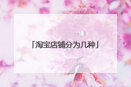 淘宝店铺分为几种