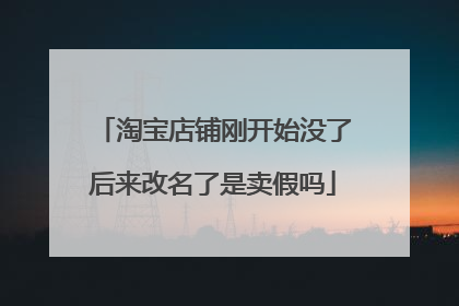 淘宝店铺刚开始没了后来改名了是卖假吗