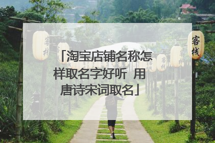 淘宝店铺名称怎样取名字好听 用唐诗宋词取名