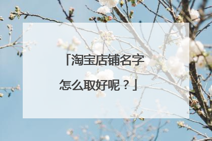 淘宝店铺名字怎么取好呢?