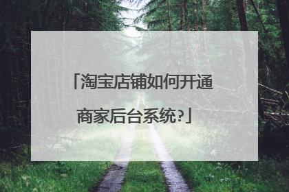 淘宝店铺如何开通商家后台系统?
