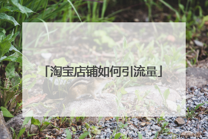 淘宝店铺如何引流量