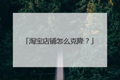 淘宝店铺怎么克隆?