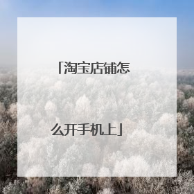 淘宝店铺怎么开手机上