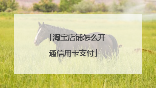 淘宝店铺怎么开通信用卡支付