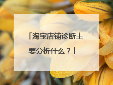 淘宝店铺诊断主要分析什么?