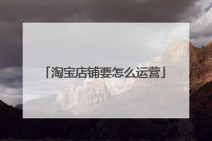 淘宝店铺要怎么运营