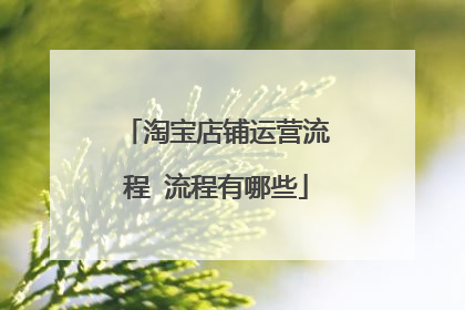 淘宝店铺运营流程 流程有哪些