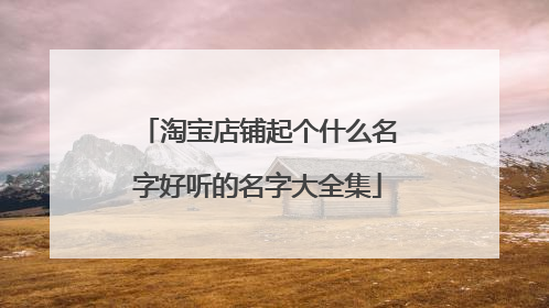 淘宝店铺起个什么名字好听的名字大全集