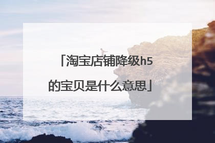 淘宝店铺降级h5的宝贝是什么意思