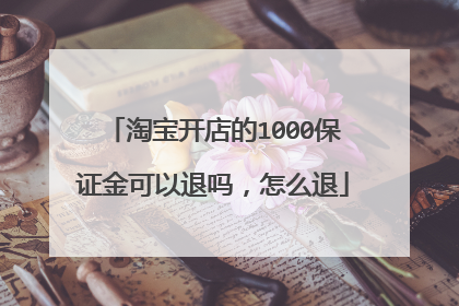 淘宝开店的1000保证金可以退吗,怎么退