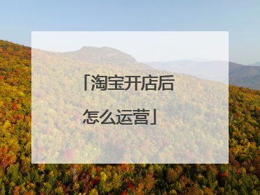 淘宝开店后怎么运营