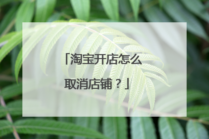 淘宝开店怎么取消店铺?