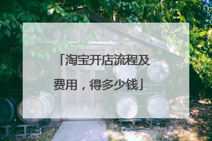 淘宝开店流程及费用，得多少钱