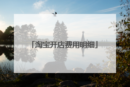 淘宝开店费用明细