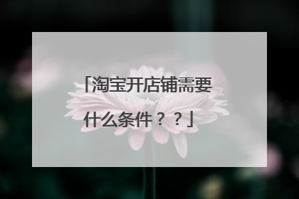 淘宝开店铺需要什么条件??