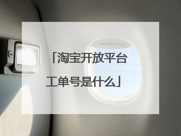 淘宝开放平台工单号是什么