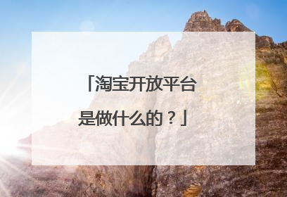 淘宝开放平台是做什么的?