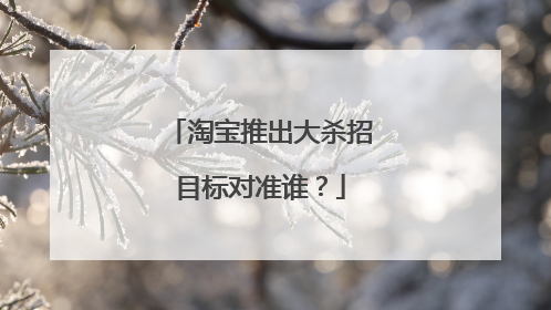 淘宝推出大杀招目标对准谁?