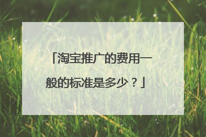 淘宝推广的费用一般的标准是多少?