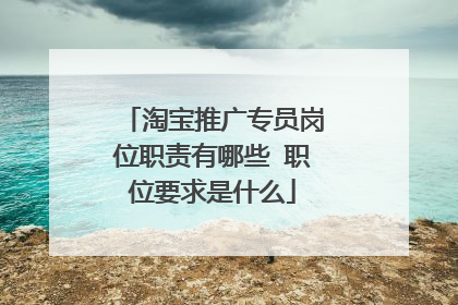 淘宝推广专员岗位职责有哪些 职位要求是什么