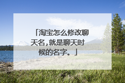 淘宝怎么修改聊天名,就是聊天时候的名字。