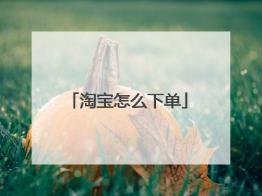 淘宝怎么下单