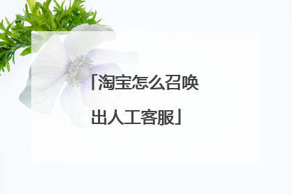 淘宝怎么召唤出人工客服