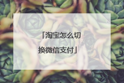 淘宝怎么切换微信支付