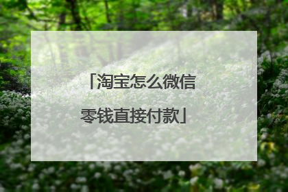 淘宝怎么微信零钱直接付款