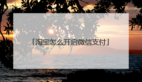 淘宝怎么开启微信支付