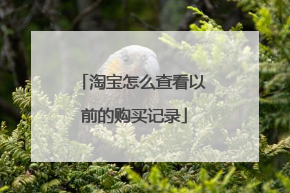 淘宝怎么查看以前的购买记录