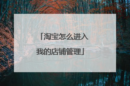 淘宝怎么进入我的店铺管理
