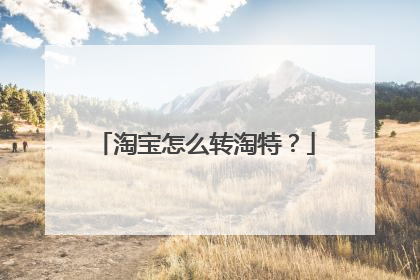 淘宝怎么转淘特?