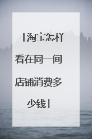 淘宝怎样看在同一间店铺消费多少钱