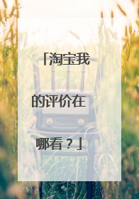 淘宝我的评价在哪看?